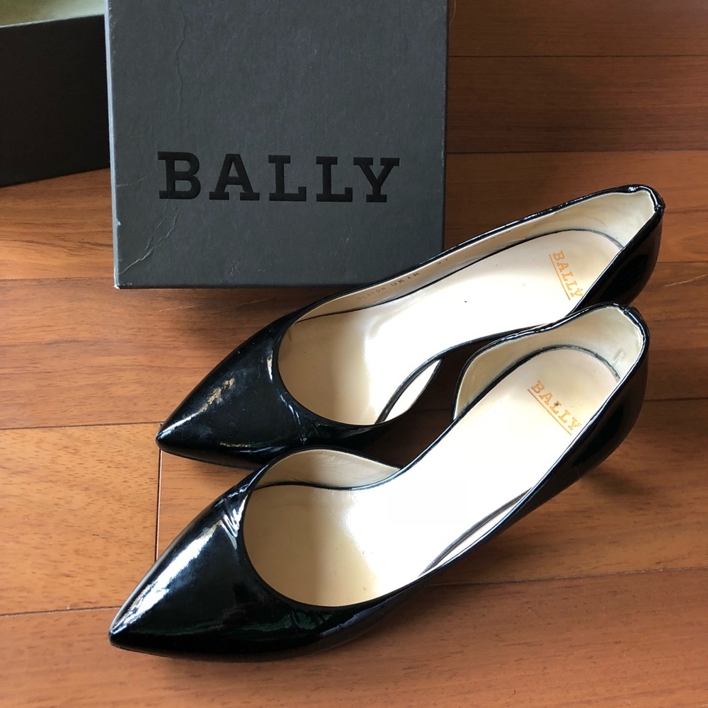 Bally Classic Patent Black Pump, 2 inch heel